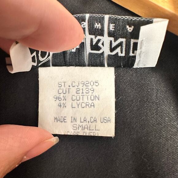 Vintage 80's Moderne Sportswear Black Zip Up Cage Sleeve Blazer Top Sz Small - Picture 14 of 15